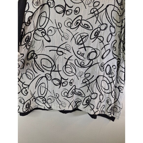 ALI MILES Gauze Cotton Geometric Art To Wear Top Womens Large Abstract Lagenlook - Picture 9 of 9